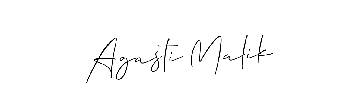 Design your own signature with our free online signature maker. With this signature software, you can create a handwritten (Allison_Script) signature for name Agasti Malik. Agasti Malik signature style 2 images and pictures png