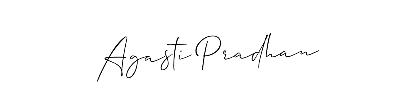 It looks lik you need a new signature style for name Agasti Pradhan. Design unique handwritten (Allison_Script) signature with our free signature maker in just a few clicks. Agasti Pradhan signature style 2 images and pictures png