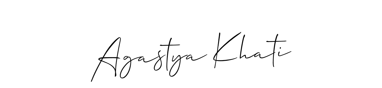 Agastya Khati stylish signature style. Best Handwritten Sign (Allison_Script) for my name. Handwritten Signature Collection Ideas for my name Agastya Khati. Agastya Khati signature style 2 images and pictures png