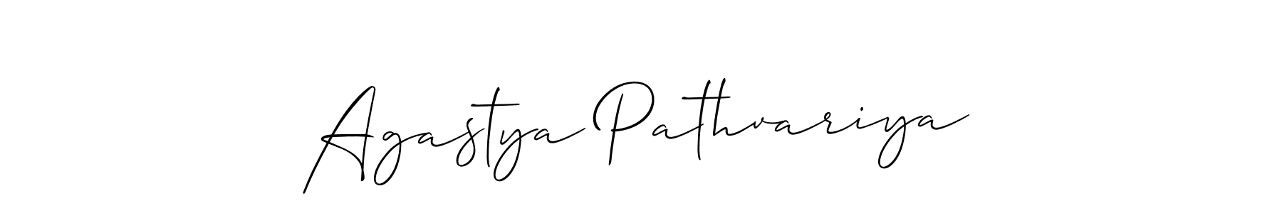 How to make Agastya Pathvariya signature? Allison_Script is a professional autograph style. Create handwritten signature for Agastya Pathvariya name. Agastya Pathvariya signature style 2 images and pictures png