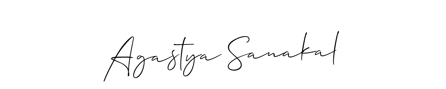 Make a beautiful signature design for name Agastya Sanakal. With this signature (Allison_Script) style, you can create a handwritten signature for free. Agastya Sanakal signature style 2 images and pictures png