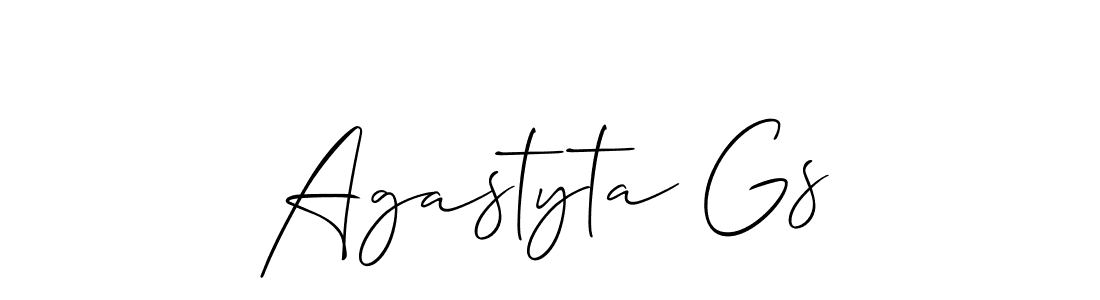 Use a signature maker to create a handwritten signature online. With this signature software, you can design (Allison_Script) your own signature for name Agastyta Gs. Agastyta Gs signature style 2 images and pictures png