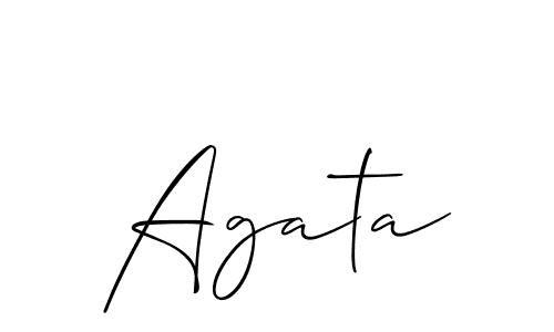 Create a beautiful signature design for name Agata. With this signature (Allison_Script) fonts, you can make a handwritten signature for free. Agata signature style 2 images and pictures png