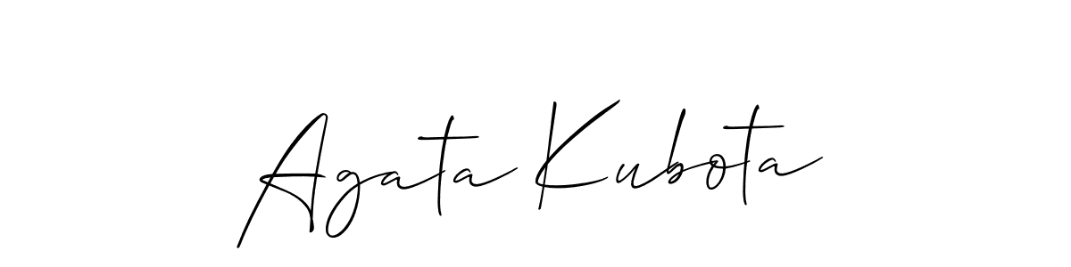 Create a beautiful signature design for name Agata Kubota. With this signature (Allison_Script) fonts, you can make a handwritten signature for free. Agata Kubota signature style 2 images and pictures png