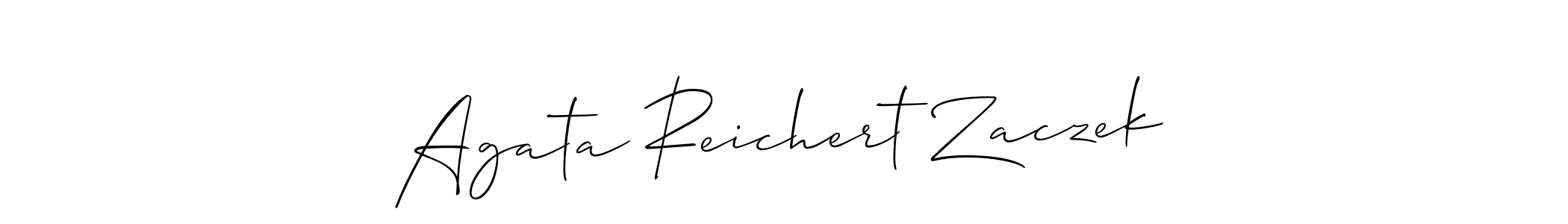 Design your own signature with our free online signature maker. With this signature software, you can create a handwritten (Allison_Script) signature for name Agata Reichert Zaczek. Agata Reichert Zaczek signature style 2 images and pictures png