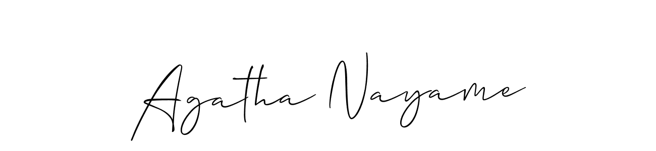 Also You can easily find your signature by using the search form. We will create Agatha Nayame name handwritten signature images for you free of cost using Allison_Script sign style. Agatha Nayame signature style 2 images and pictures png
