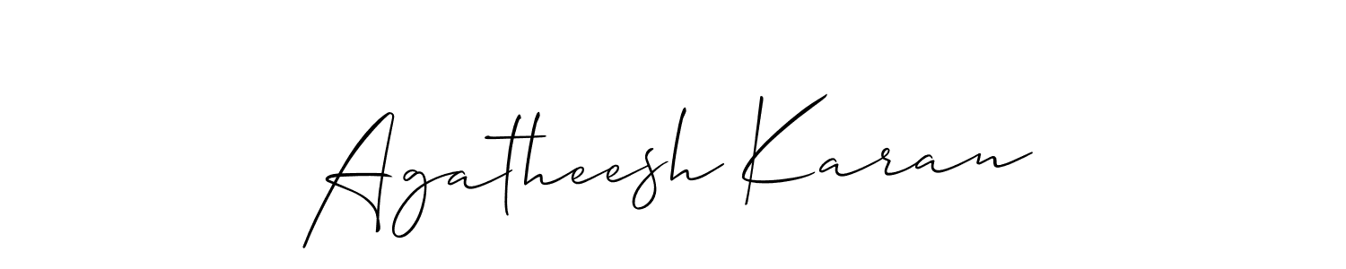 Best and Professional Signature Style for Agatheesh Karan. Allison_Script Best Signature Style Collection. Agatheesh Karan signature style 2 images and pictures png