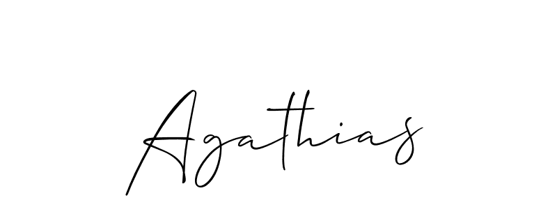 Create a beautiful signature design for name Agathias. With this signature (Allison_Script) fonts, you can make a handwritten signature for free. Agathias signature style 2 images and pictures png
