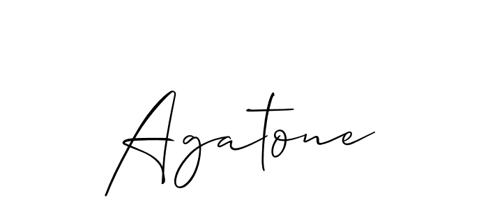 Create a beautiful signature design for name Agatone. With this signature (Allison_Script) fonts, you can make a handwritten signature for free. Agatone signature style 2 images and pictures png