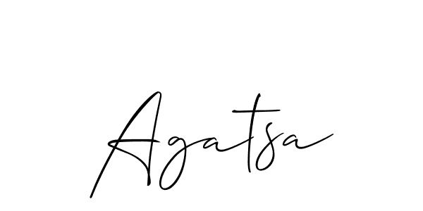 It looks lik you need a new signature style for name Agatsa. Design unique handwritten (Allison_Script) signature with our free signature maker in just a few clicks. Agatsa signature style 2 images and pictures png