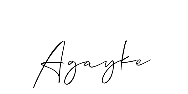 How to make Agayke signature? Allison_Script is a professional autograph style. Create handwritten signature for Agayke name. Agayke signature style 2 images and pictures png