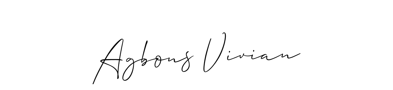 Similarly Allison_Script is the best handwritten signature design. Signature creator online .You can use it as an online autograph creator for name Agbons Vivian. Agbons Vivian signature style 2 images and pictures png