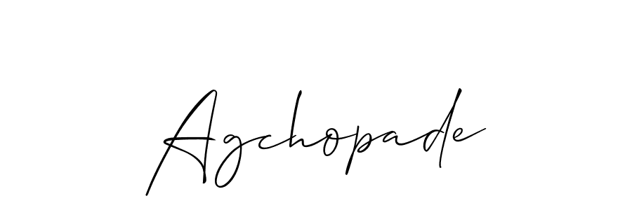 Make a beautiful signature design for name Agchopade. With this signature (Allison_Script) style, you can create a handwritten signature for free. Agchopade signature style 2 images and pictures png