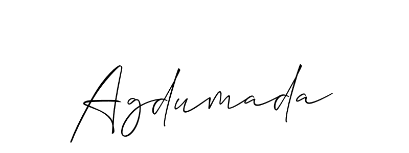 How to make Agdumada name signature. Use Allison_Script style for creating short signs online. This is the latest handwritten sign. Agdumada signature style 2 images and pictures png