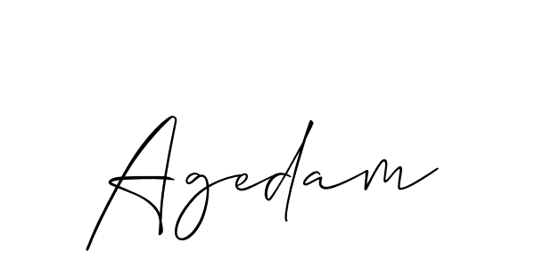 Allison_Script is a professional signature style that is perfect for those who want to add a touch of class to their signature. It is also a great choice for those who want to make their signature more unique. Get Agedam name to fancy signature for free. Agedam signature style 2 images and pictures png