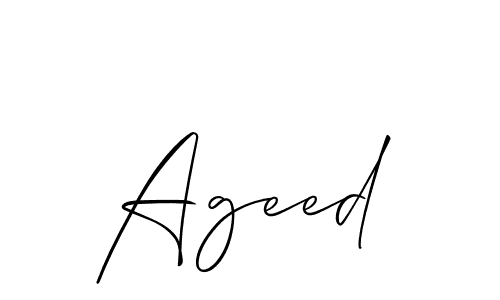 Make a beautiful signature design for name Ageed. With this signature (Allison_Script) style, you can create a handwritten signature for free. Ageed signature style 2 images and pictures png