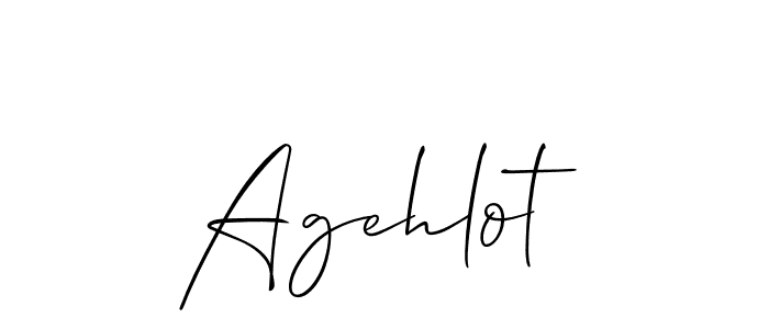 Use a signature maker to create a handwritten signature online. With this signature software, you can design (Allison_Script) your own signature for name Agehlot. Agehlot signature style 2 images and pictures png