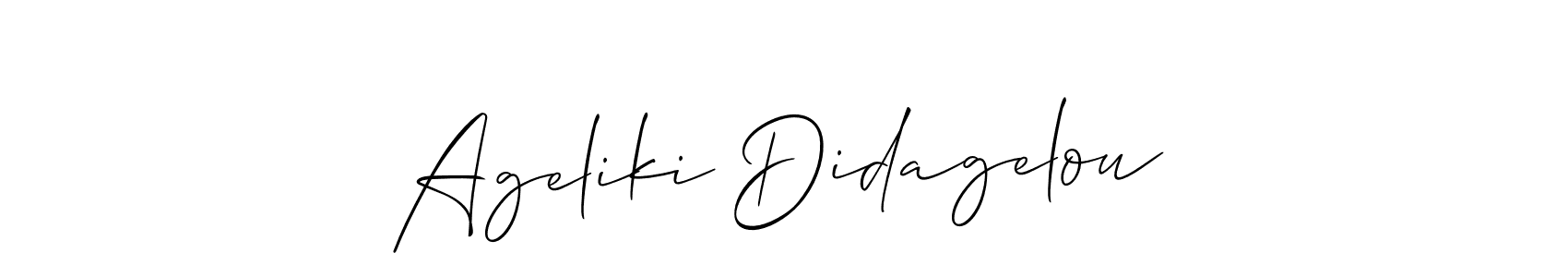 Similarly Allison_Script is the best handwritten signature design. Signature creator online .You can use it as an online autograph creator for name Ageliki Didagelou. Ageliki Didagelou signature style 2 images and pictures png