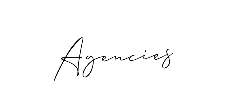 Make a beautiful signature design for name Agencies. Use this online signature maker to create a handwritten signature for free. Agencies signature style 2 images and pictures png