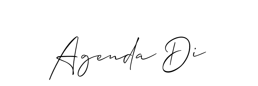 Also You can easily find your signature by using the search form. We will create Agenda Di name handwritten signature images for you free of cost using Allison_Script sign style. Agenda Di signature style 2 images and pictures png