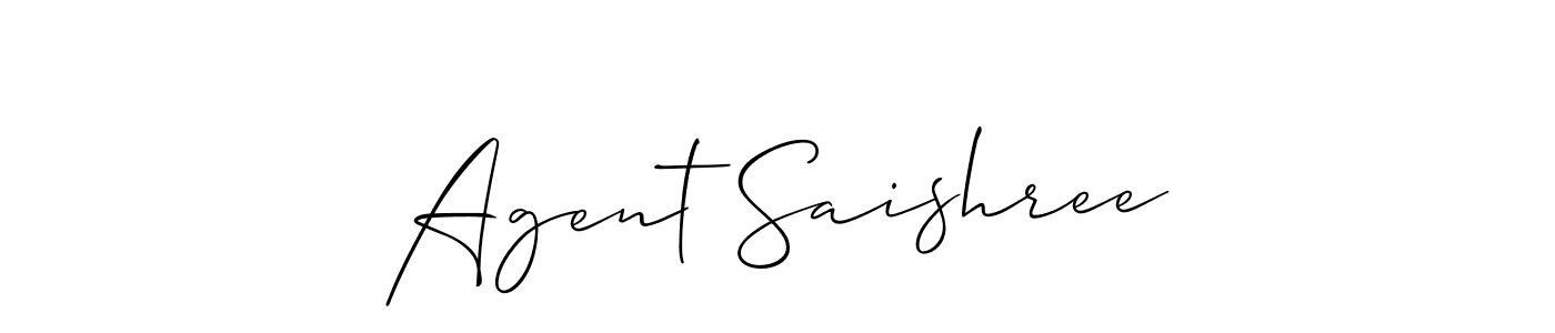 Create a beautiful signature design for name Agent Saishree. With this signature (Allison_Script) fonts, you can make a handwritten signature for free. Agent Saishree signature style 2 images and pictures png