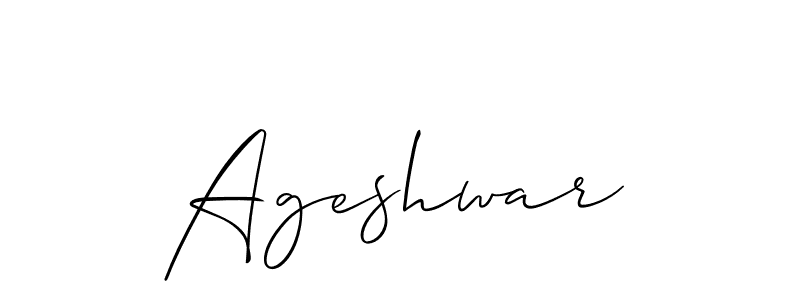 Use a signature maker to create a handwritten signature online. With this signature software, you can design (Allison_Script) your own signature for name Ageshwar. Ageshwar signature style 2 images and pictures png