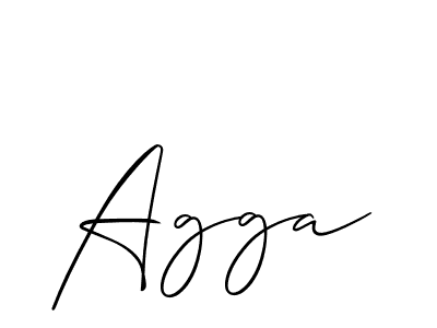 Design your own signature with our free online signature maker. With this signature software, you can create a handwritten (Allison_Script) signature for name Agga. Agga signature style 2 images and pictures png