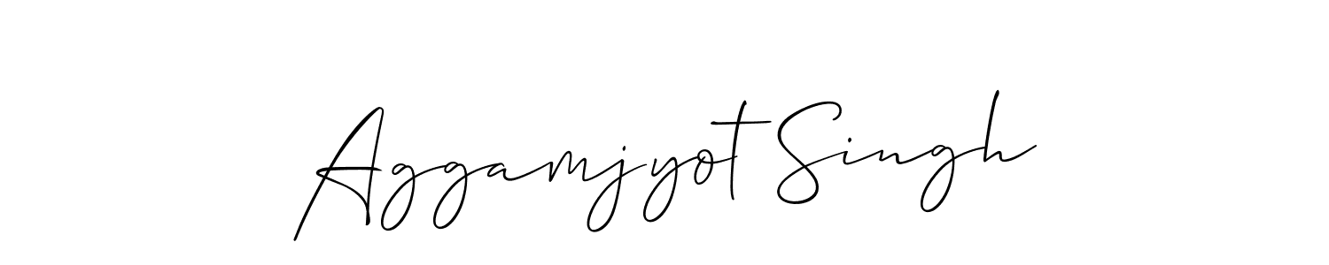The best way (Allison_Script) to make a short signature is to pick only two or three words in your name. The name Aggamjyot Singh include a total of six letters. For converting this name. Aggamjyot Singh signature style 2 images and pictures png