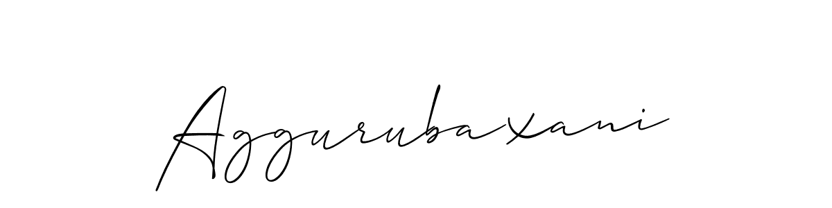 Use a signature maker to create a handwritten signature online. With this signature software, you can design (Allison_Script) your own signature for name Aggurubaxani. Aggurubaxani signature style 2 images and pictures png