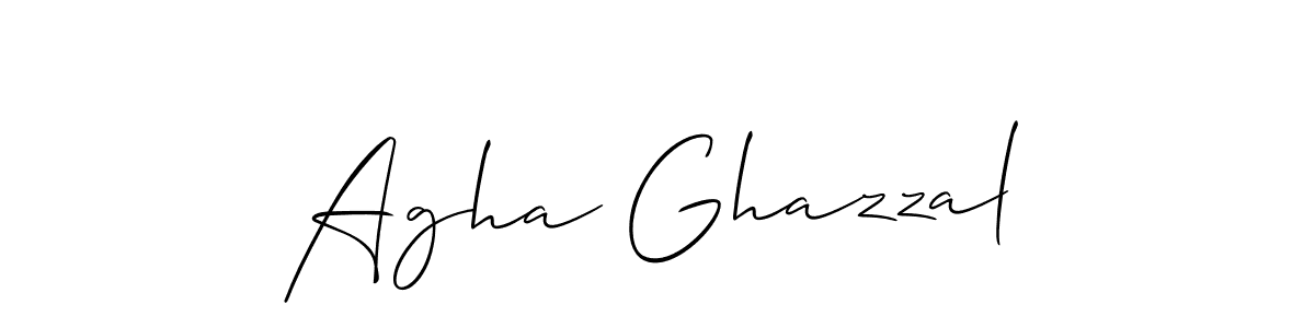 How to make Agha Ghazzal name signature. Use Allison_Script style for creating short signs online. This is the latest handwritten sign. Agha Ghazzal signature style 2 images and pictures png