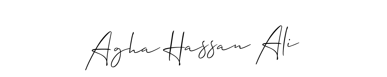 Design your own signature with our free online signature maker. With this signature software, you can create a handwritten (Allison_Script) signature for name Agha Hassan Ali. Agha Hassan Ali signature style 2 images and pictures png