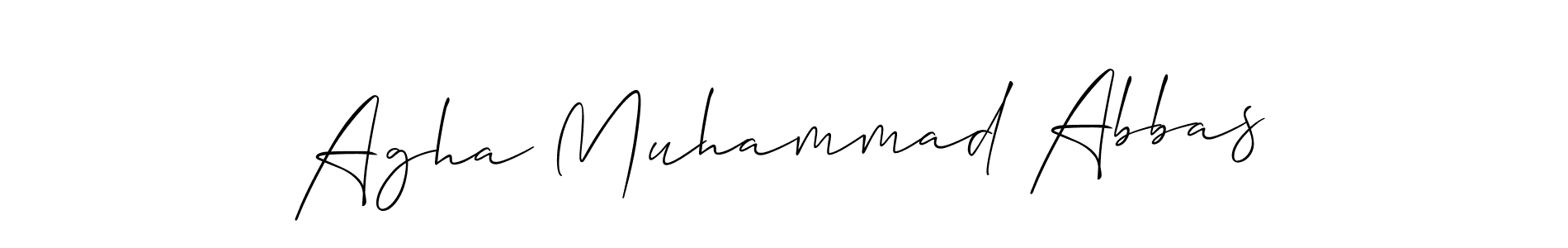 It looks lik you need a new signature style for name Agha Muhammad Abbas. Design unique handwritten (Allison_Script) signature with our free signature maker in just a few clicks. Agha Muhammad Abbas signature style 2 images and pictures png