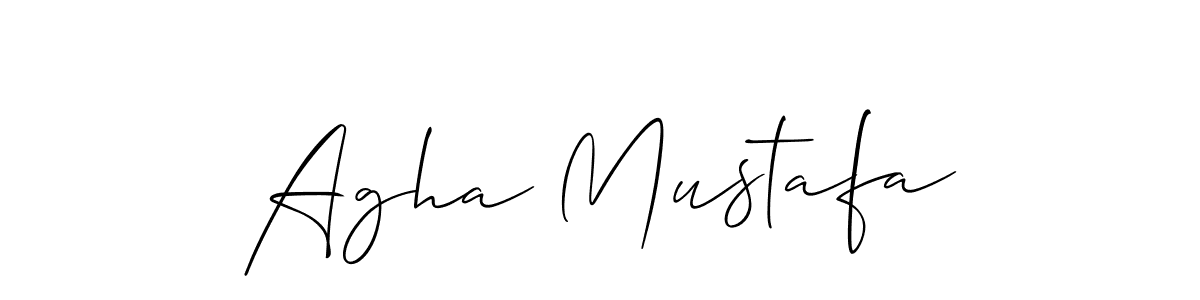 Use a signature maker to create a handwritten signature online. With this signature software, you can design (Allison_Script) your own signature for name Agha Mustafa. Agha Mustafa signature style 2 images and pictures png