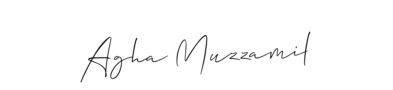 Use a signature maker to create a handwritten signature online. With this signature software, you can design (Allison_Script) your own signature for name Agha Muzzamil. Agha Muzzamil signature style 2 images and pictures png