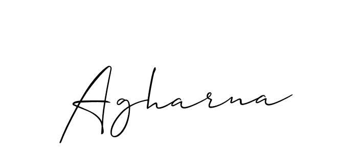 Use a signature maker to create a handwritten signature online. With this signature software, you can design (Allison_Script) your own signature for name Agharna. Agharna signature style 2 images and pictures png