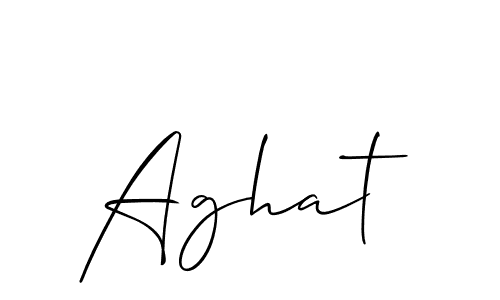 Design your own signature with our free online signature maker. With this signature software, you can create a handwritten (Allison_Script) signature for name Aghat. Aghat signature style 2 images and pictures png