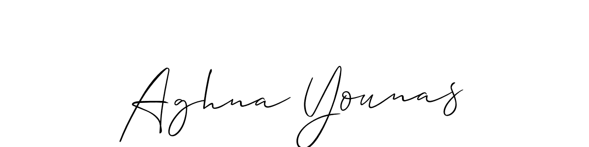 Create a beautiful signature design for name Aghna Younas. With this signature (Allison_Script) fonts, you can make a handwritten signature for free. Aghna Younas signature style 2 images and pictures png