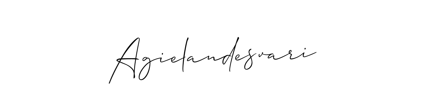 Also we have Agielandesvari name is the best signature style. Create professional handwritten signature collection using Allison_Script autograph style. Agielandesvari signature style 2 images and pictures png