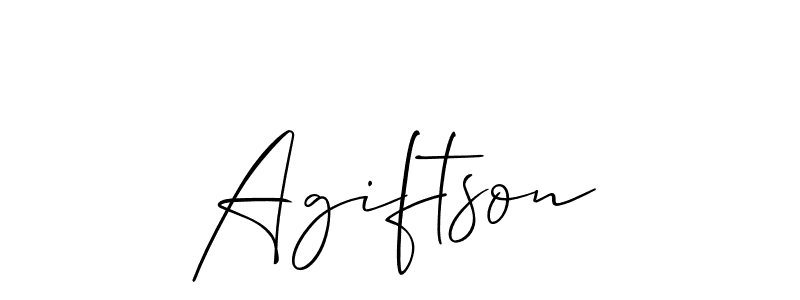 Use a signature maker to create a handwritten signature online. With this signature software, you can design (Allison_Script) your own signature for name Agiftson. Agiftson signature style 2 images and pictures png