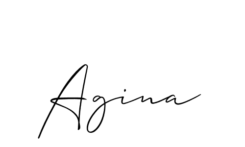 How to make Agina signature? Allison_Script is a professional autograph style. Create handwritten signature for Agina name. Agina signature style 2 images and pictures png