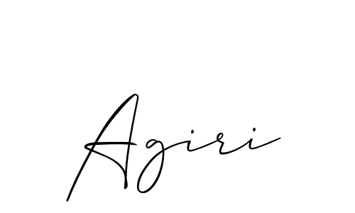 Design your own signature with our free online signature maker. With this signature software, you can create a handwritten (Allison_Script) signature for name Agiri. Agiri signature style 2 images and pictures png