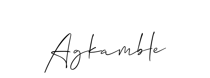 The best way (Allison_Script) to make a short signature is to pick only two or three words in your name. The name Agkamble include a total of six letters. For converting this name. Agkamble signature style 2 images and pictures png