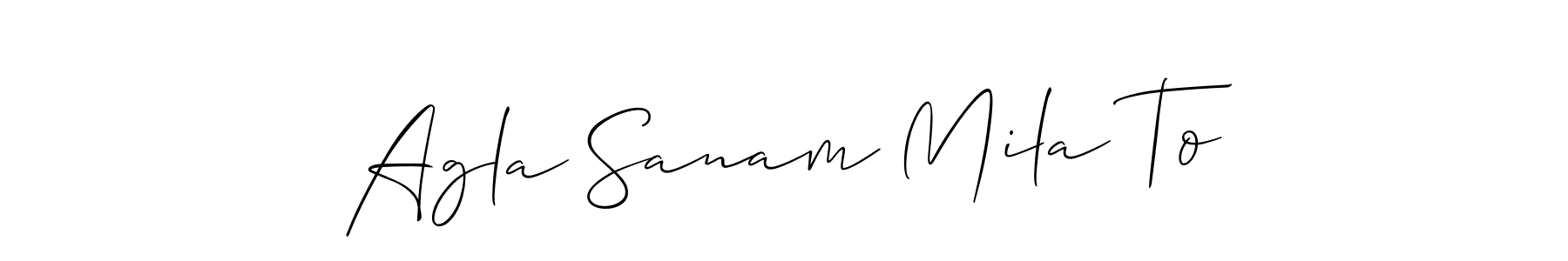 You can use this online signature creator to create a handwritten signature for the name Agla Sanam Mila To. This is the best online autograph maker. Agla Sanam Mila To signature style 2 images and pictures png