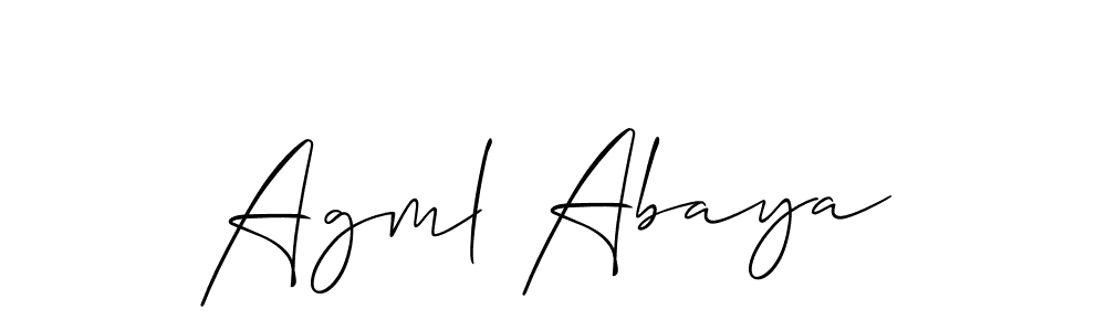 Allison_Script is a professional signature style that is perfect for those who want to add a touch of class to their signature. It is also a great choice for those who want to make their signature more unique. Get Agml Abaya name to fancy signature for free. Agml Abaya signature style 2 images and pictures png