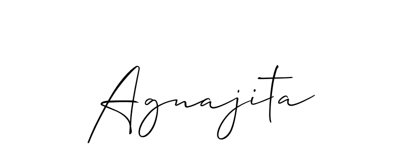 Create a beautiful signature design for name Agnajita. With this signature (Allison_Script) fonts, you can make a handwritten signature for free. Agnajita signature style 2 images and pictures png