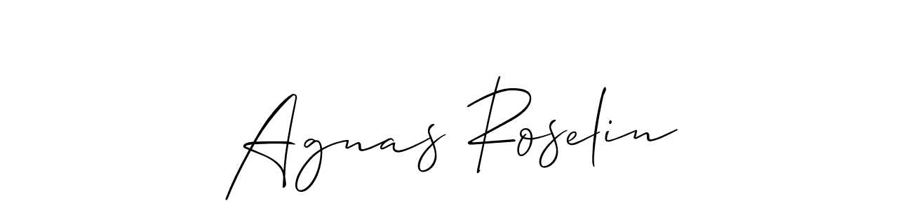 Use a signature maker to create a handwritten signature online. With this signature software, you can design (Allison_Script) your own signature for name Agnas Roselin. Agnas Roselin signature style 2 images and pictures png