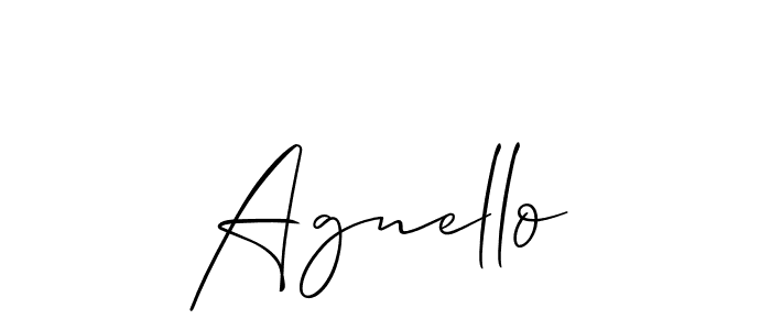 Allison_Script is a professional signature style that is perfect for those who want to add a touch of class to their signature. It is also a great choice for those who want to make their signature more unique. Get Agnello name to fancy signature for free. Agnello signature style 2 images and pictures png