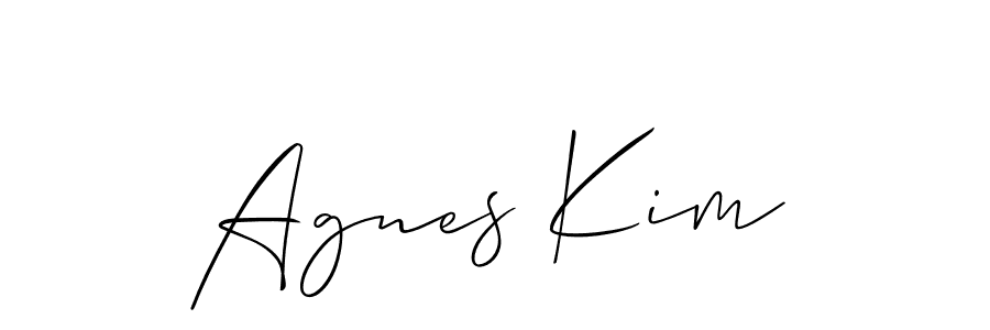 You should practise on your own different ways (Allison_Script) to write your name (Agnes Kim) in signature. don't let someone else do it for you. Agnes Kim signature style 2 images and pictures png