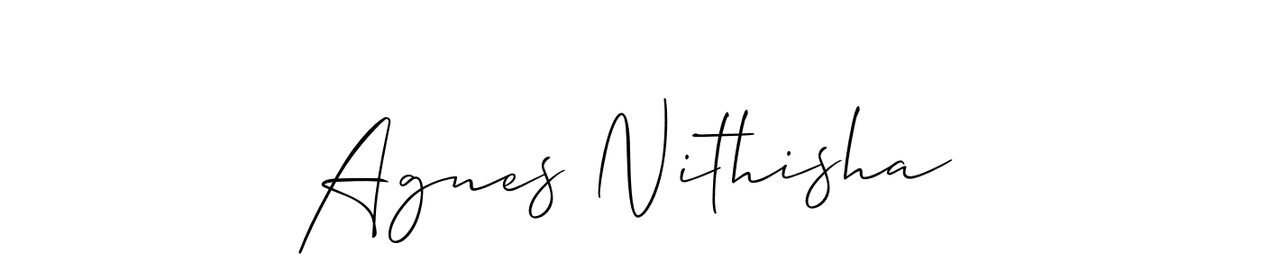 You should practise on your own different ways (Allison_Script) to write your name (Agnes Nithisha) in signature. don't let someone else do it for you. Agnes Nithisha signature style 2 images and pictures png