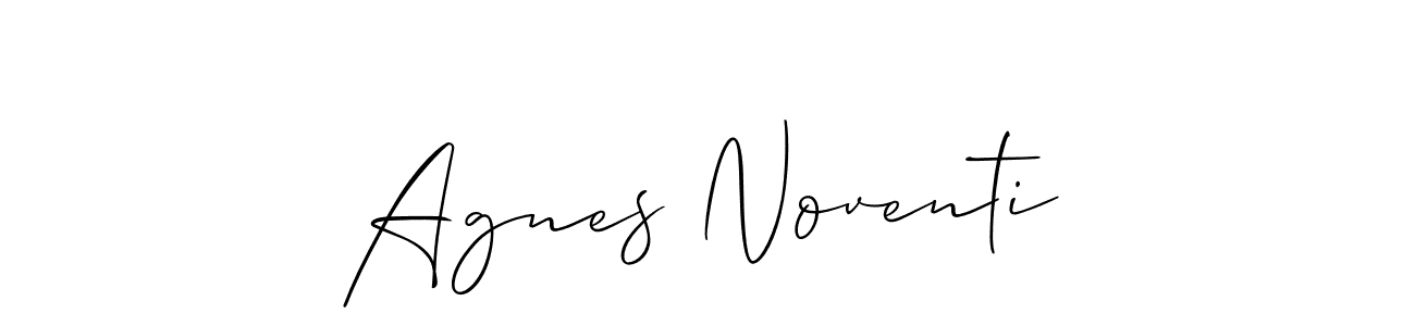 How to make Agnes Noventi name signature. Use Allison_Script style for creating short signs online. This is the latest handwritten sign. Agnes Noventi signature style 2 images and pictures png